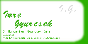 imre gyurcsek business card